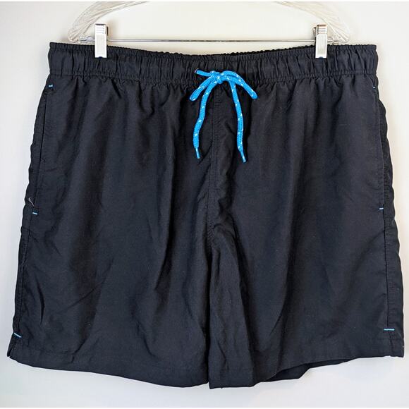 New Laguna Originals Men's Swim Trunks Shorts XL Black Elastic Tie Waist Lined - Picture 2 of 11